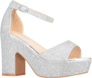 ILLUDE Women's Platform Heels Sandals Ankle Strap Block Chunky Heel Open Toe Platform Wedge Sandals  Cleo