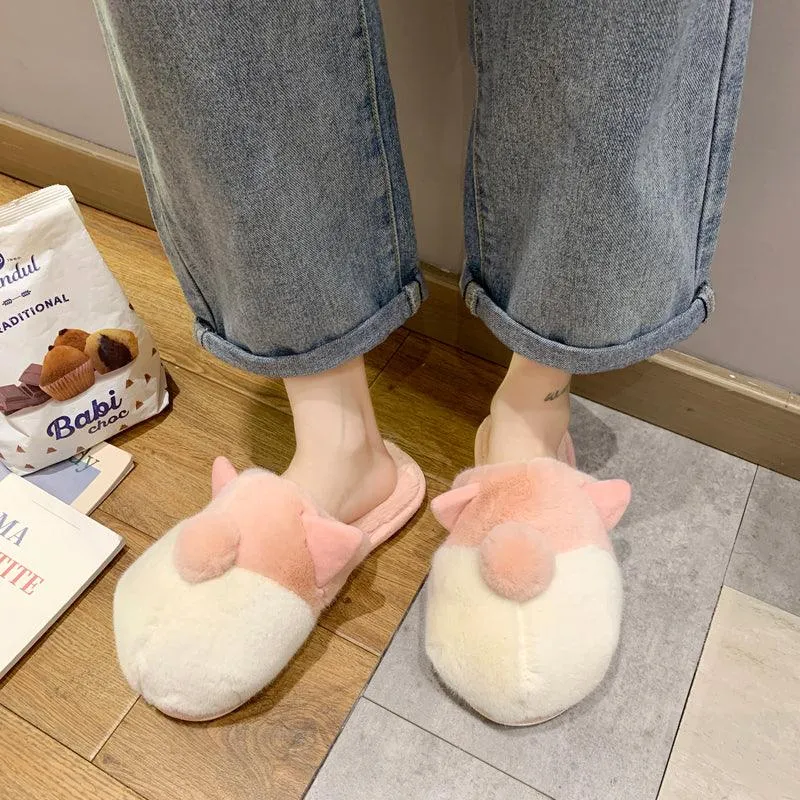 Indoor Warmth Cute Plush Japanese Plush Shoes Plus Velvet