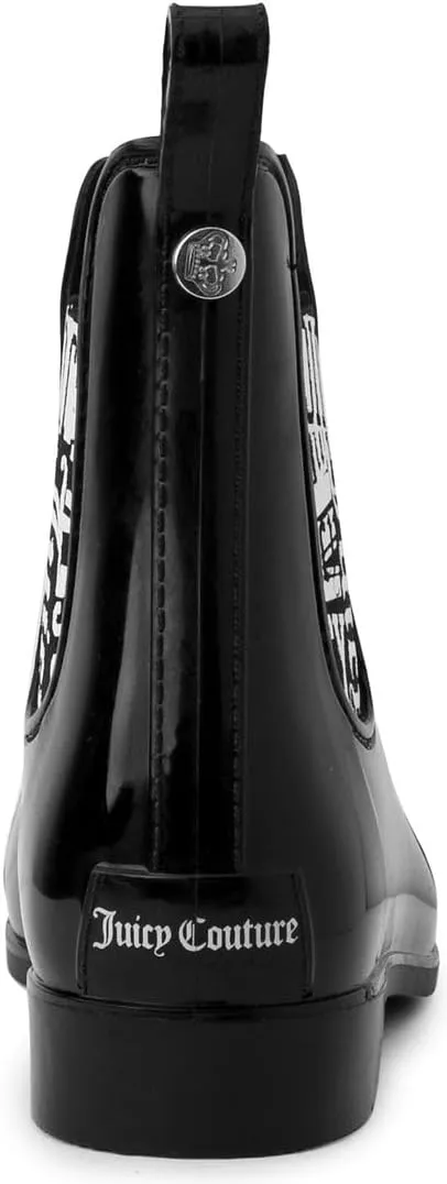 Juicy Couture Women's Stylish Waterproof Rain Boot - Durable Rubber Construction, Comfortable Slip-On Design for Wet Days
