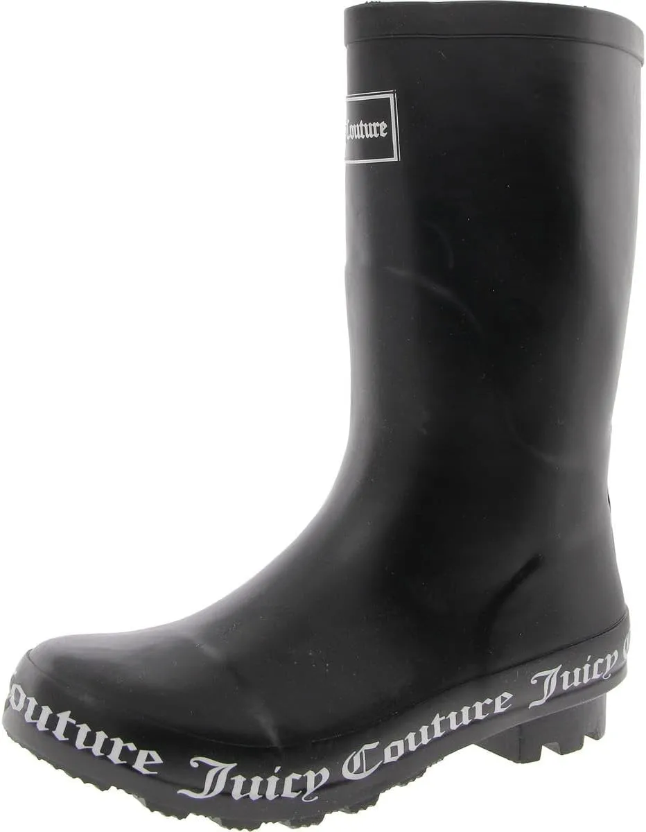 Juicy Couture Women's Stylish Waterproof Rain Boot - Durable Rubber Construction, Comfortable Slip-On Design for Wet Days