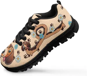 Kids Animals Sneaker Soft Lightweight Breathable Lace-Up Tennis Shoes for Litter Kids Anti-Slip School Athletic Outdoor Footwear Running Shoes for Big Kid US 11-5