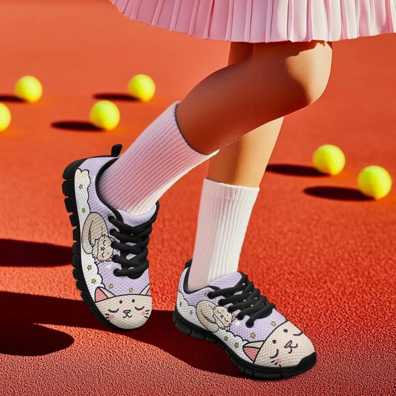 Kids Animals Sneaker Soft Lightweight Breathable Lace-Up Tennis Shoes for Litter Kids Anti-Slip School Athletic Outdoor Footwear Running Shoes for Big Kid US 11-5