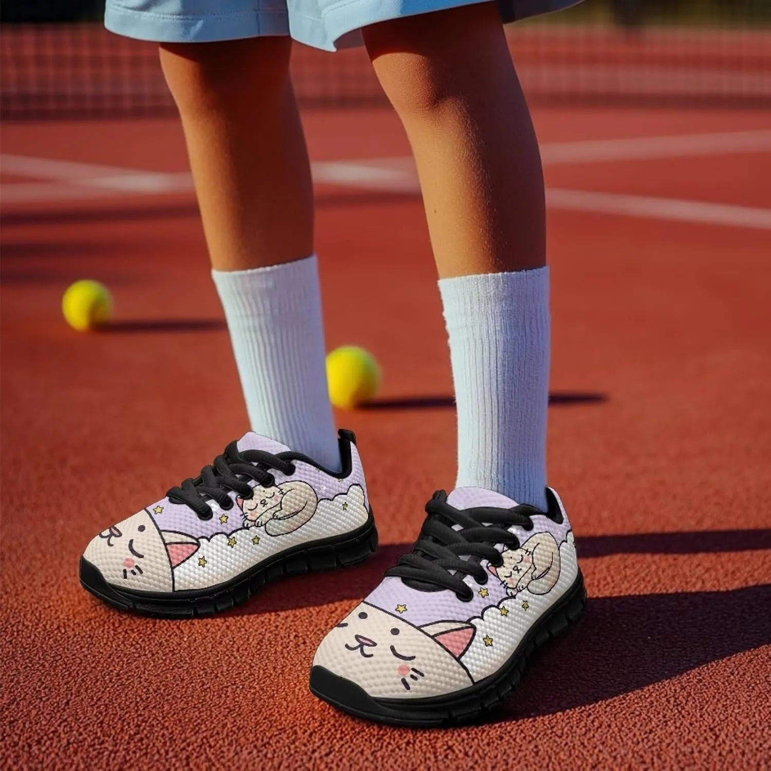 Kids Animals Sneaker Soft Lightweight Breathable Lace-Up Tennis Shoes for Litter Kids Anti-Slip School Athletic Outdoor Footwear Running Shoes for Big Kid US 11-5