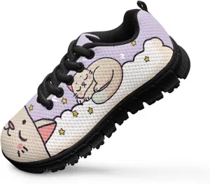 Kids Animals Sneaker Soft Lightweight Breathable Lace-Up Tennis Shoes for Litter Kids Anti-Slip School Athletic Outdoor Footwear Running Shoes for Big Kid US 11-5