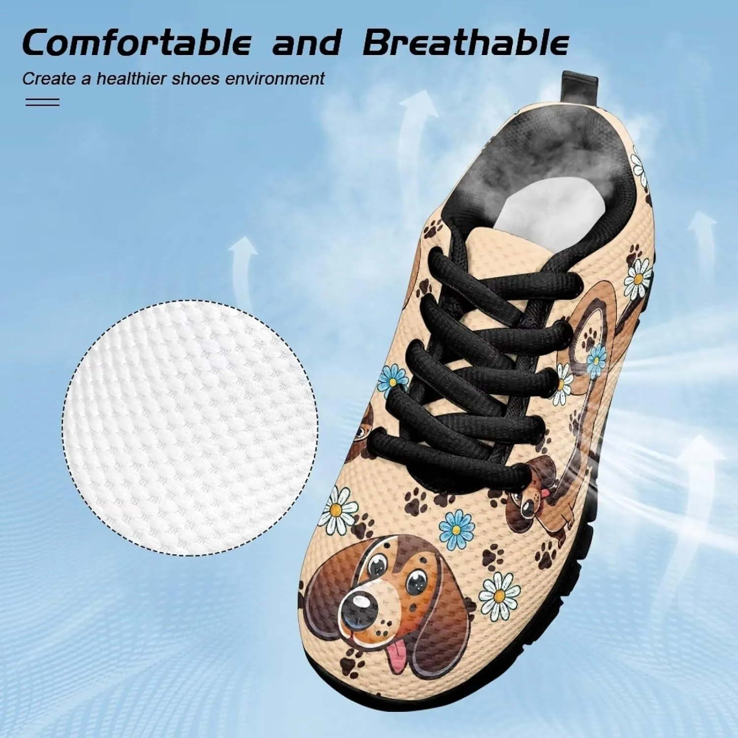 Kids Animals Sneaker Soft Lightweight Breathable Lace-Up Tennis Shoes for Litter Kids Anti-Slip School Athletic Outdoor Footwear Running Shoes for Big Kid US 11-5