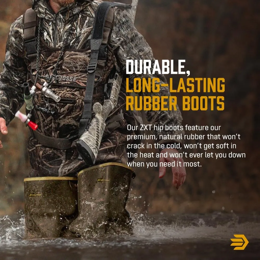 LaCrosse ZXT Irrigation 26" Hip Waders for Men - Waterproof, Durable Rubber Boots for Men with Adjustable Strap & Traction Outsole