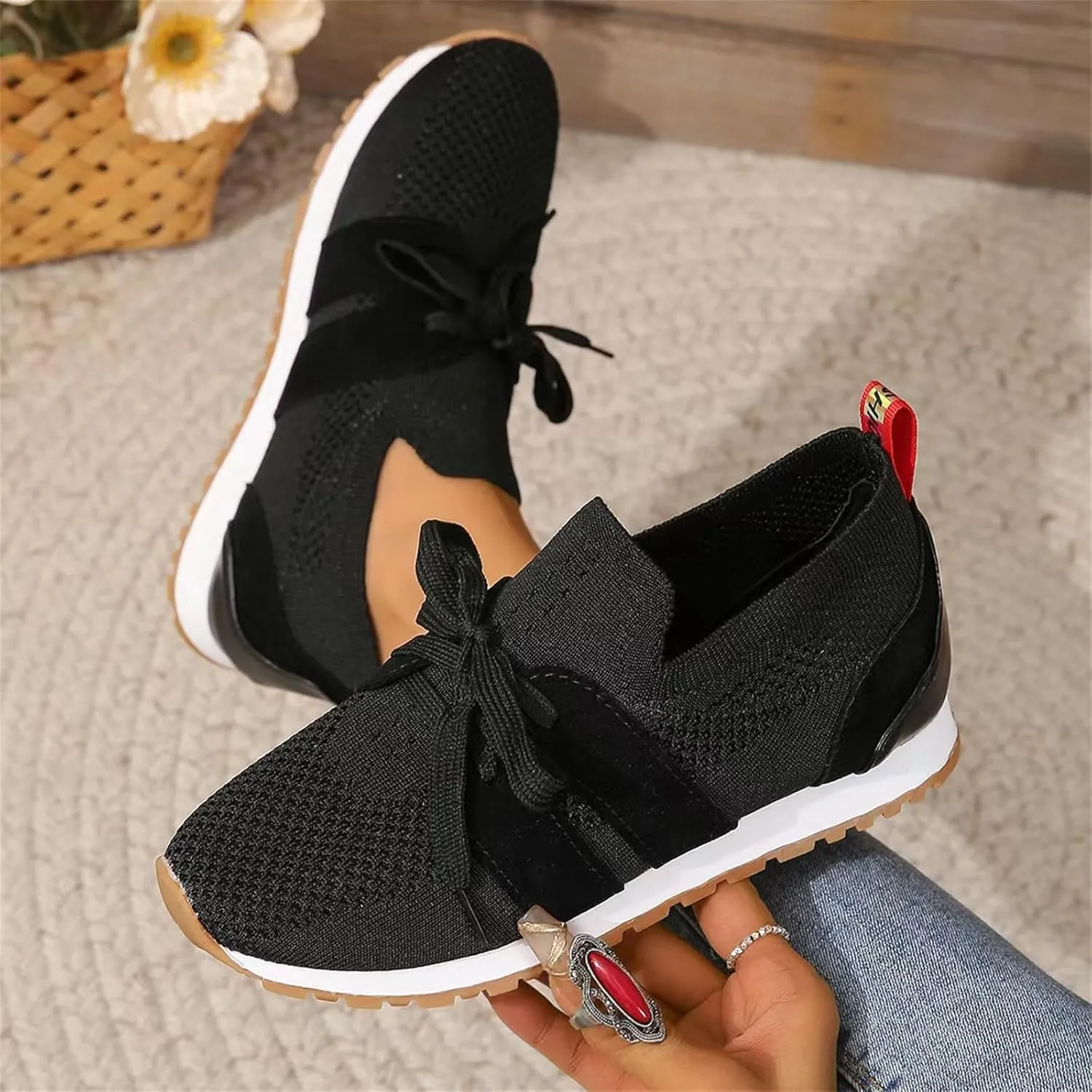 Ladmiple Running Shoes For Women Walking Shoes Lightweight Jogging Sneakers Classic Casual Slip On Athletic Gym Tennis Shoes