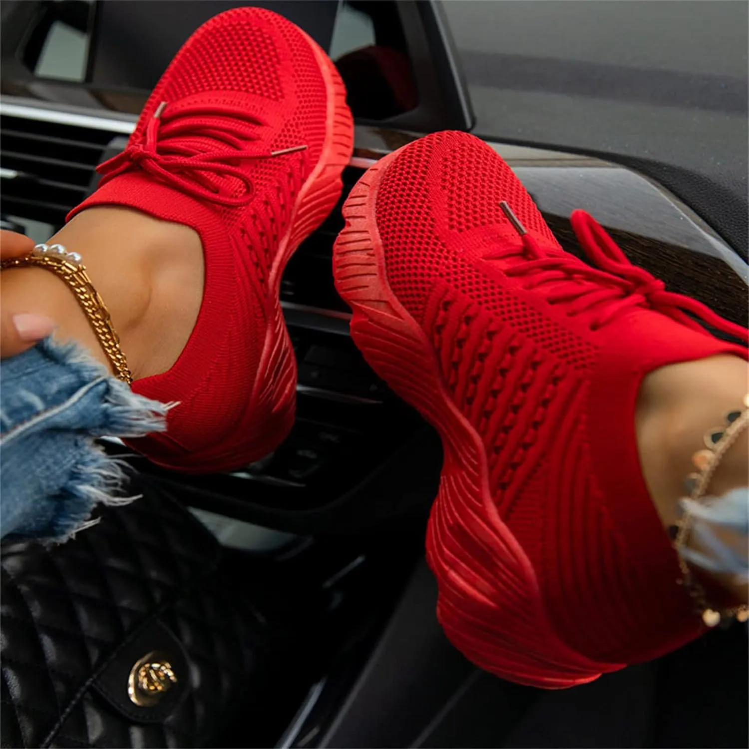 Ladmiple Tennis Shoes Womens Walking Running Lightweight Jogging Sneakers Non Slip Classic Casual Slip On Athletic Gym Shoes