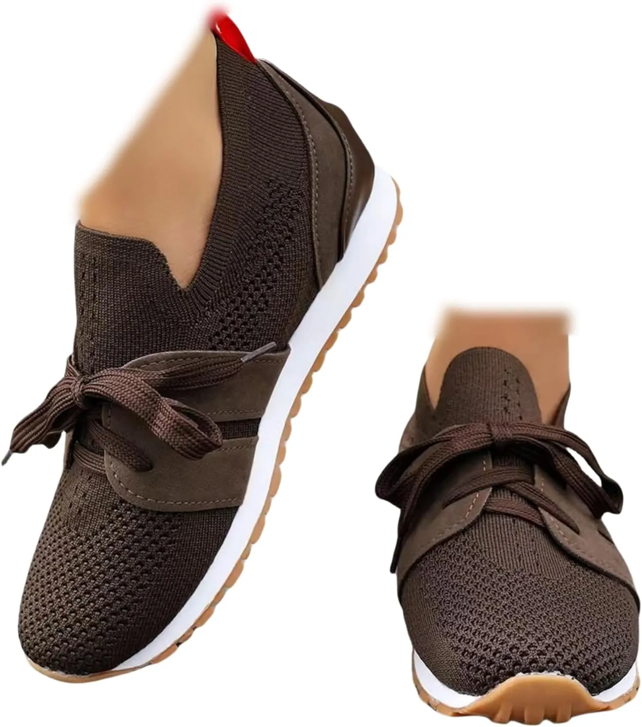Lausiuoe Slip On Sneakers Women Arch Support Walking Shoes Comfort Light Weight Mesh Tennis Running Gym Fashion Sneakers 2025