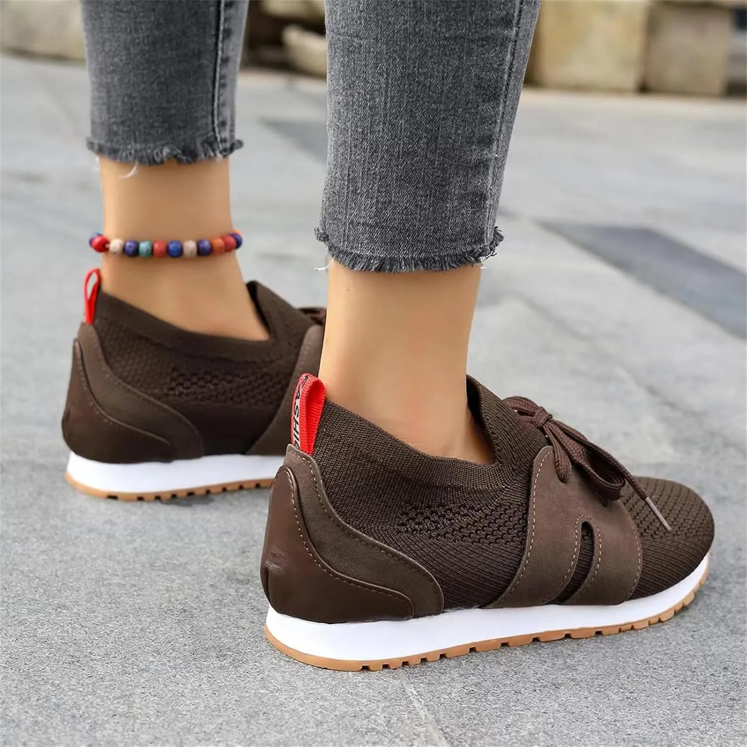 Lausiuoe Slip On Sneakers Women Arch Support Walking Shoes Comfort Light Weight Mesh Tennis Running Gym Fashion Sneakers 2025