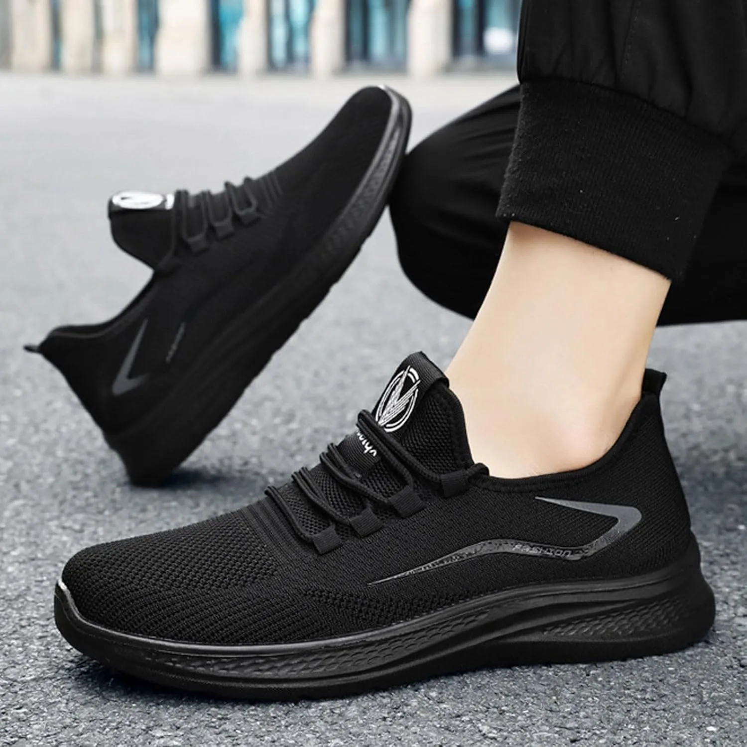 Lightweight Arch Support Sneakers for Men Lace Up Comfortable Light-Weight Shoe Arch Support Plantar Fasciitis