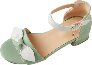 Little/big Kids Dress Shoes Pumps Low Heels Flower Open Toe Sandals Flower Wedding Water Sandals Toddler