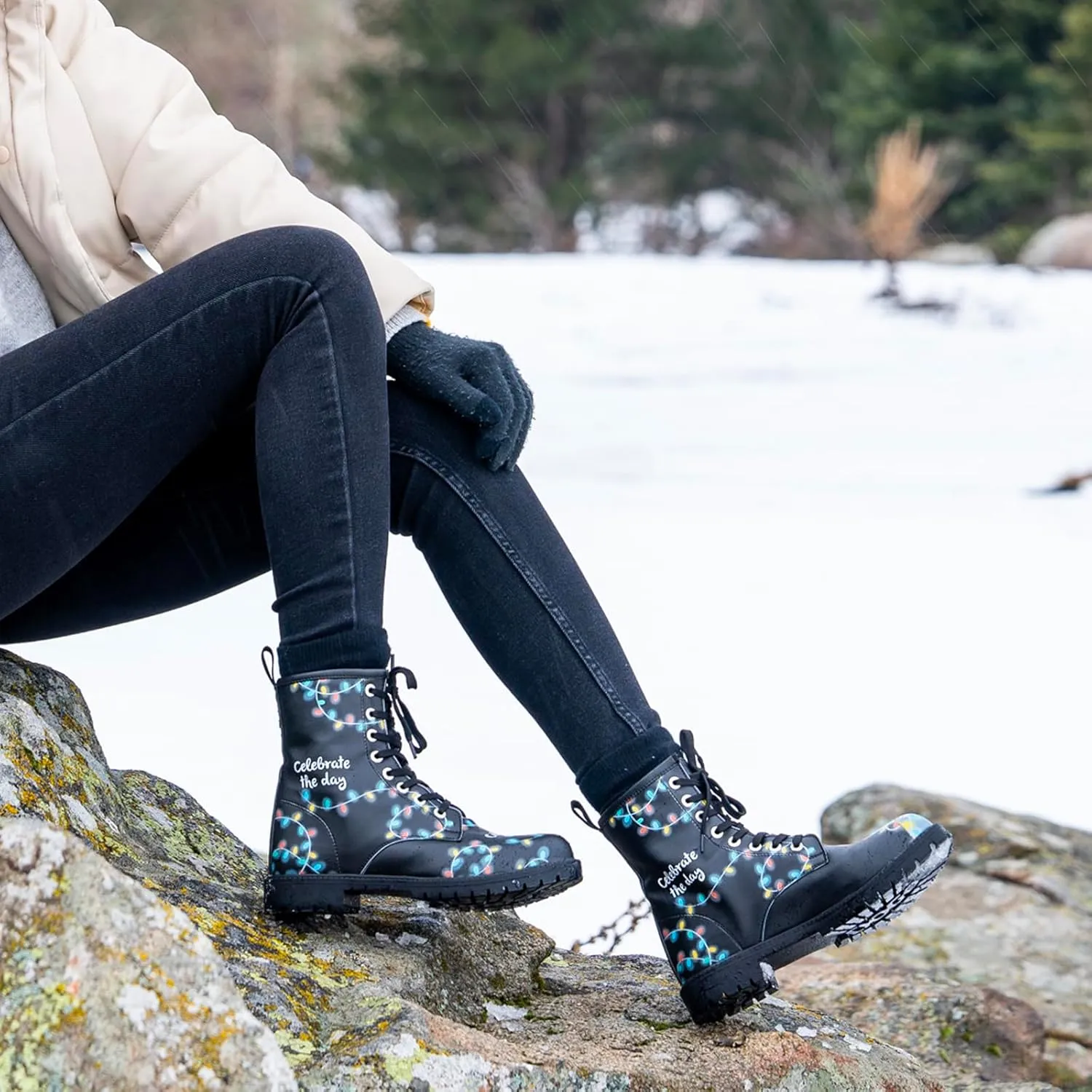 Long Boots for Women  Vegan Leather and Unique Design Womens Winter Boots, Comfortable and Stylish Womens Boots