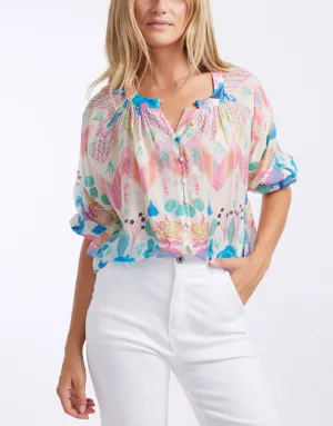 Malta Blouse - White Garden