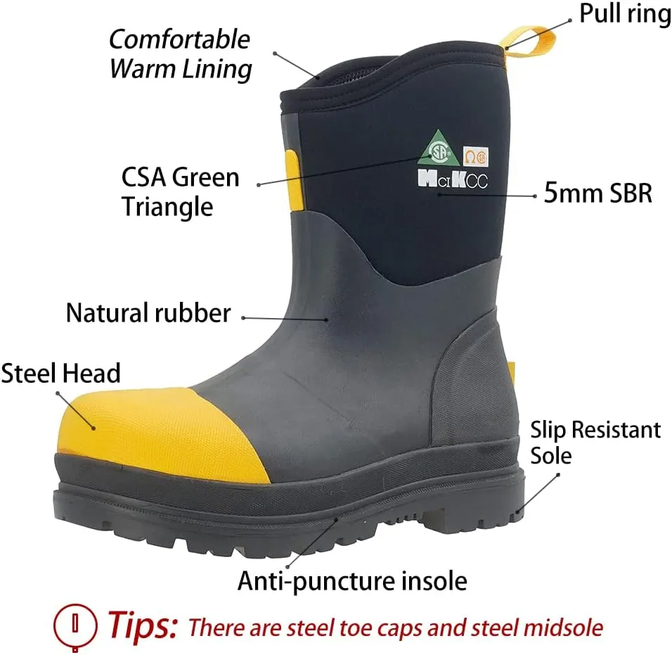 MCIKCC Safety Waterproof Work Boots Professional Industrial Constructions Neoprene Rubber Boot Durable Protective Footwear