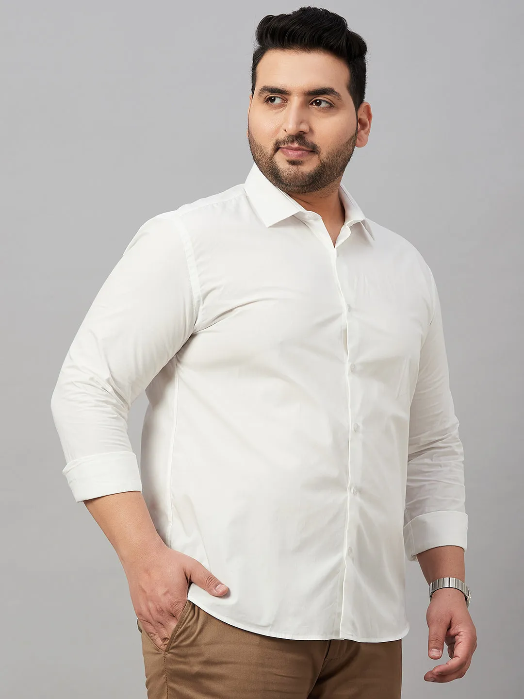 Men White Smart Formal Cotton Shirt