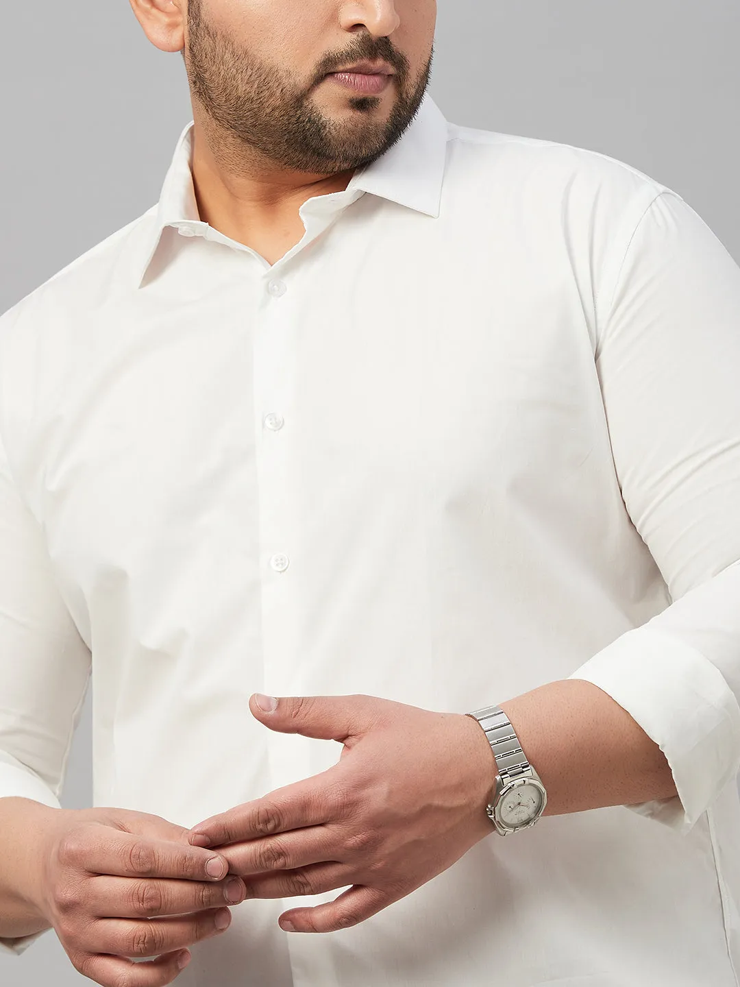 Men White Smart Formal Cotton Shirt
