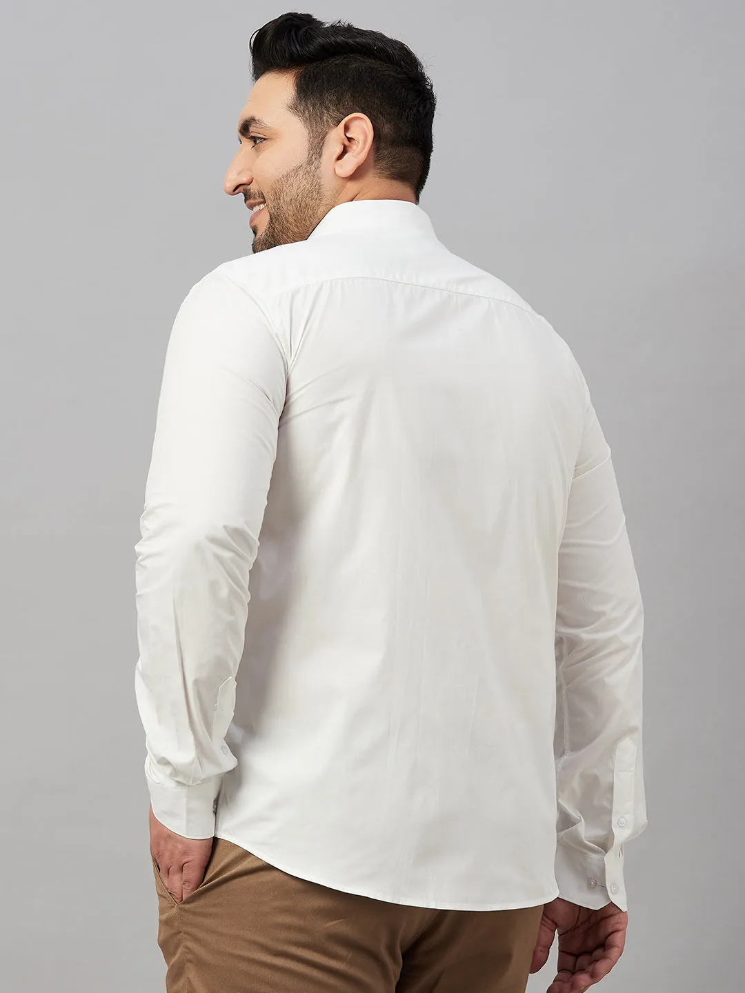Men White Smart Formal Cotton Shirt