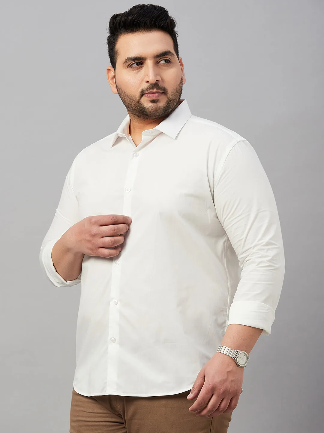 Men White Smart Formal Cotton Shirt