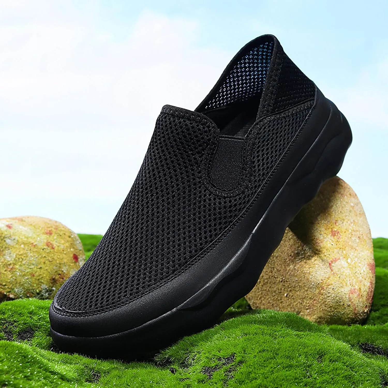 Men's Arch Support Insole Shoes Comfortable Breathable Slip On Sneaker Comfortable & Light-Weight Stretch Shoes