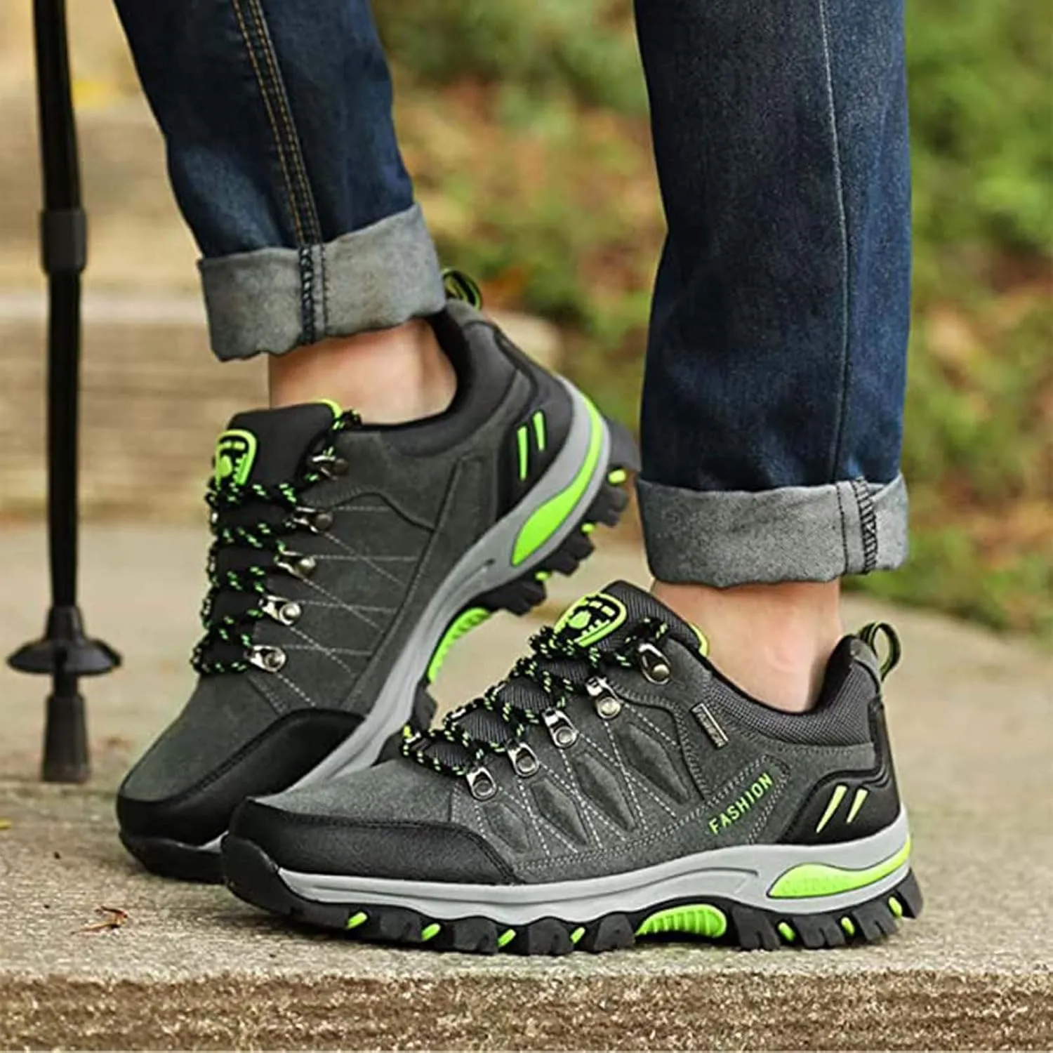 Men's Breathable Stretch Workout Shoes Lace Up Comfortable Light-Weight Shoe Men's Comfortable Diabetic Shoes