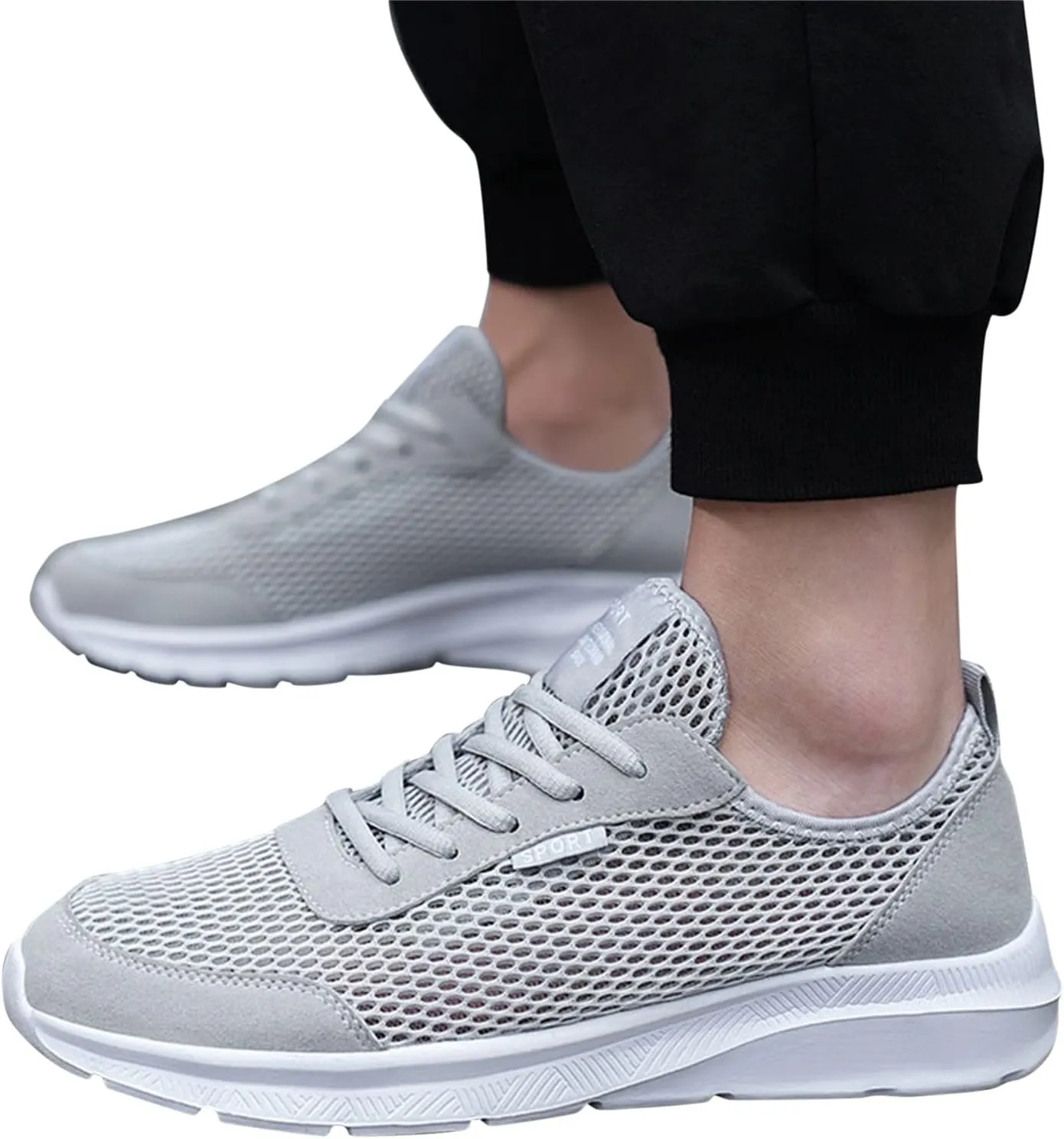 Men's Non Slip Running Shoes Ultra Light Breathable Casual Walking Shoes Fashion Sneakers Mesh Workout Sports Shoes