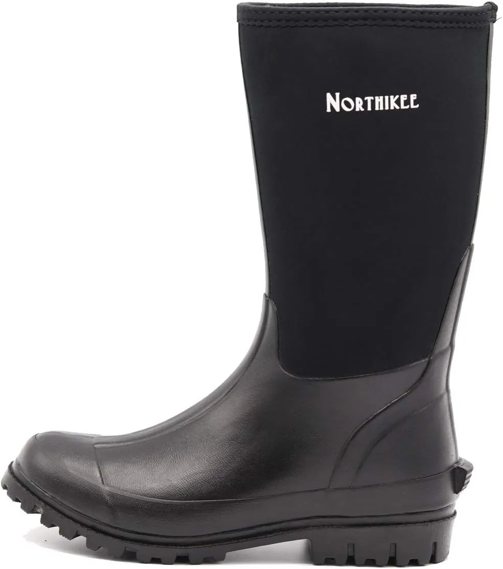 Men's Rain Boots Rubber Hunting Insulated Waterproof Slip Resistant Neoprene Black Outdoor Snow Durable Boots