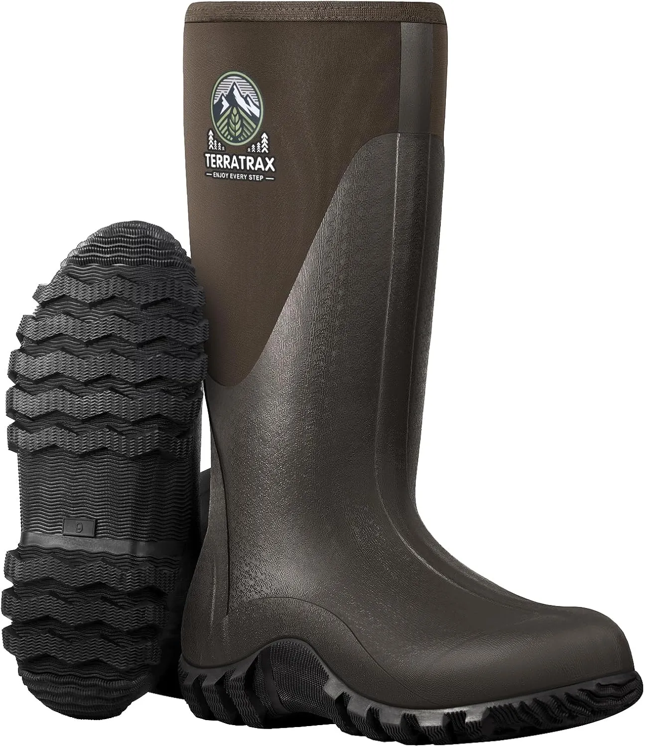 Men's Waterproof Rubber Muck Rain and Work Boot  Durable 6mm Neoprene Insulated, Ideal for Fishing Hunting & Farming