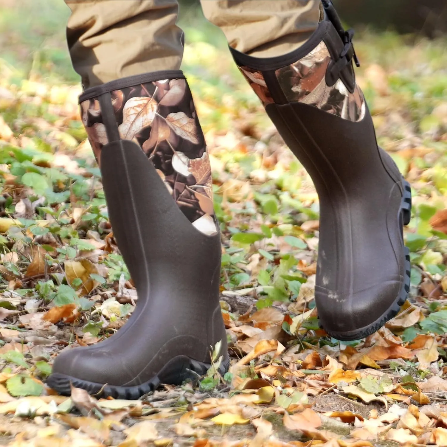 Men's Waterproof Rubber Muck Rain and Work Boot  Durable 6mm Neoprene Insulated, Ideal for Fishing Hunting & Farming
