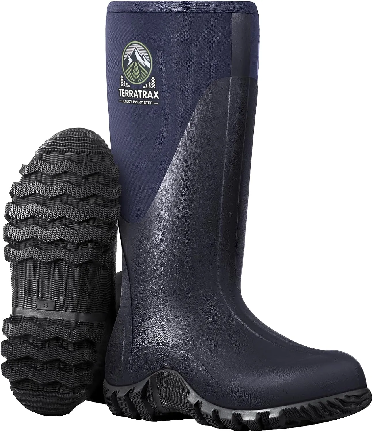 Men's Waterproof Rubber Muck Rain and Work Boot  Durable 6mm Neoprene Insulated, Ideal for Fishing Hunting & Farming
