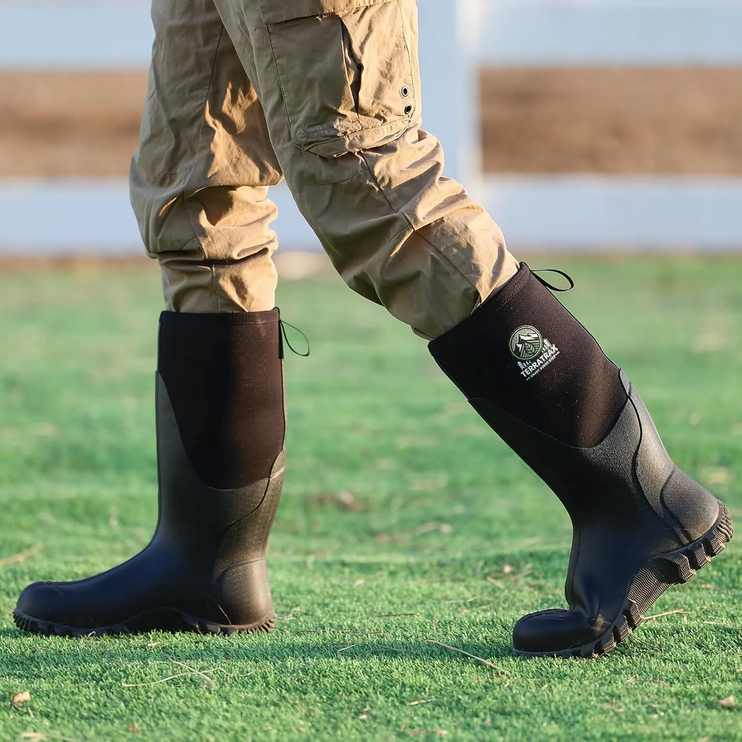 Men's Waterproof Rubber Muck Rain and Work Boot  Durable 6mm Neoprene Insulated, Ideal for Fishing Hunting & Farming