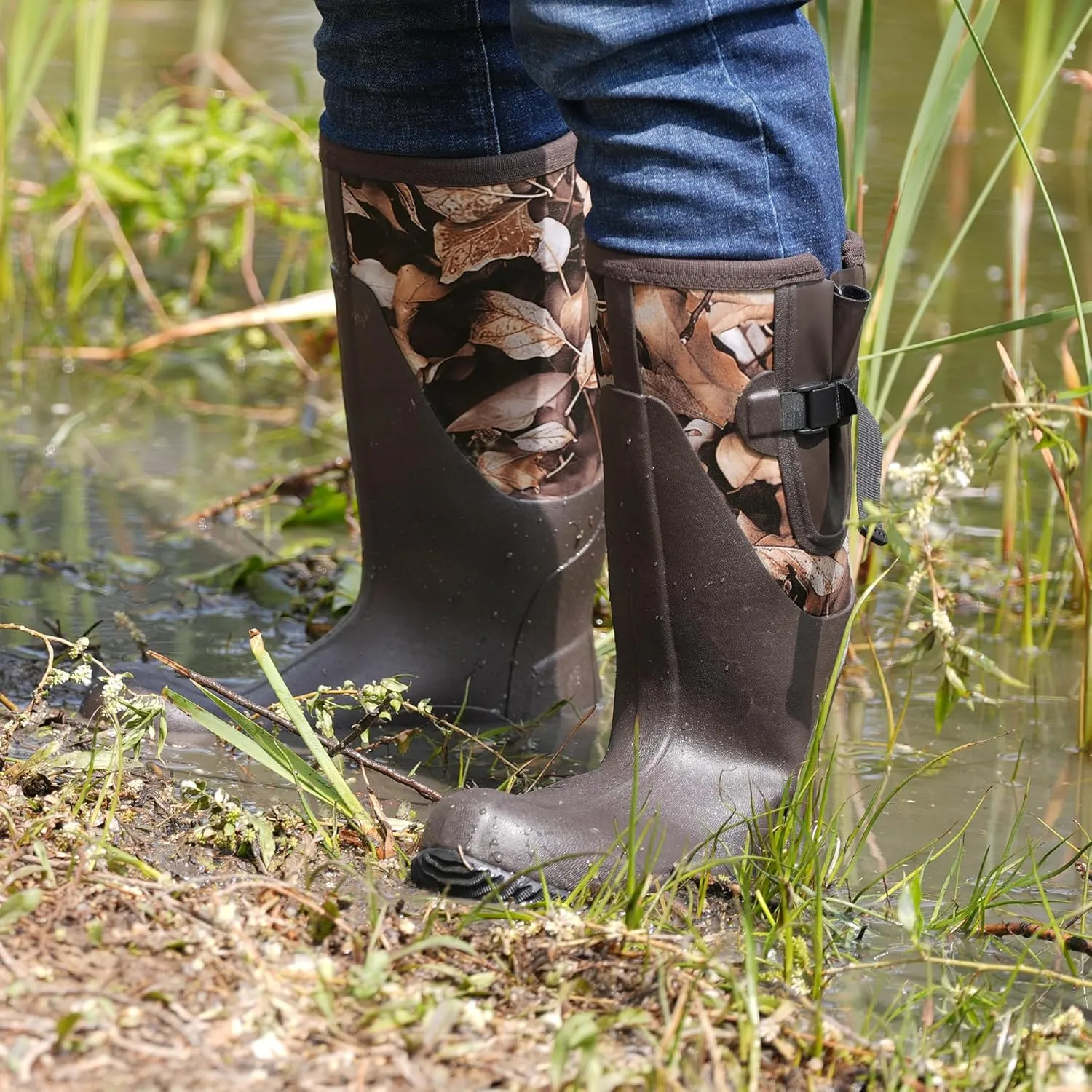 Men's Waterproof Rubber Muck Rain and Work Boot  Durable 6mm Neoprene Insulated, Ideal for Fishing Hunting & Farming