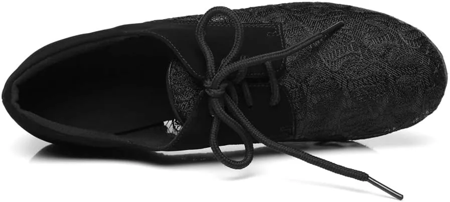 Minishion Women's Two-Tone 2" Low Heel Mesh Latin Salsa Dancing Pumps Evening Shoes