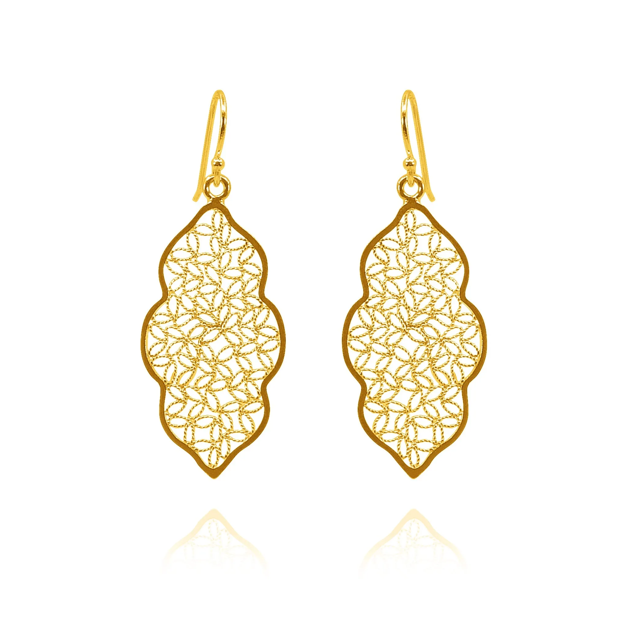 MIRANDA GOLD MEDIUM EARRINGS FILIGREE