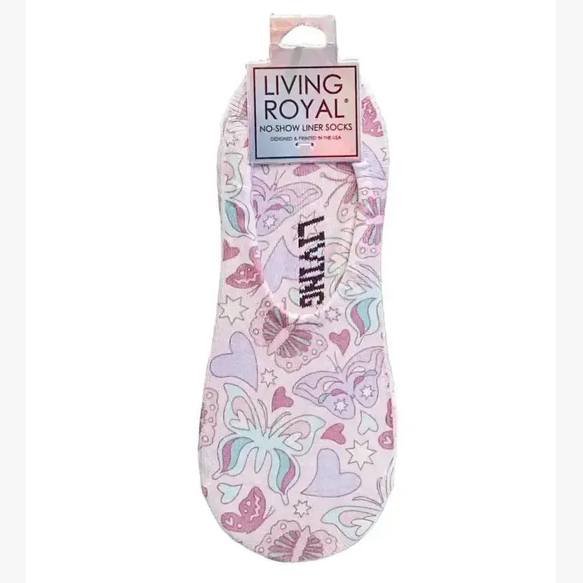 No-Show Liner Socks - Ribbon Bows - Pink