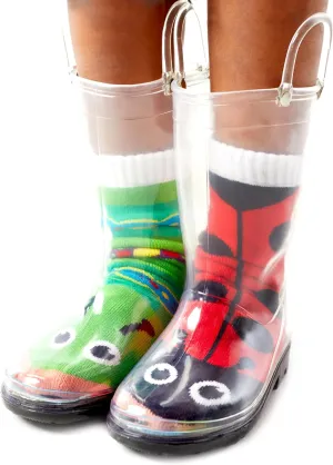 Pals Rainboots for Kids, Durable & Waterproof Transparent Pair for Boys and Girls, 1 Pair