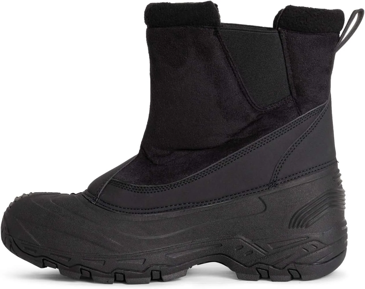 POLAR Mens Waterproof Outsole Deep Tread Fully Faux Fur Lined Winter Durable Snow Boots