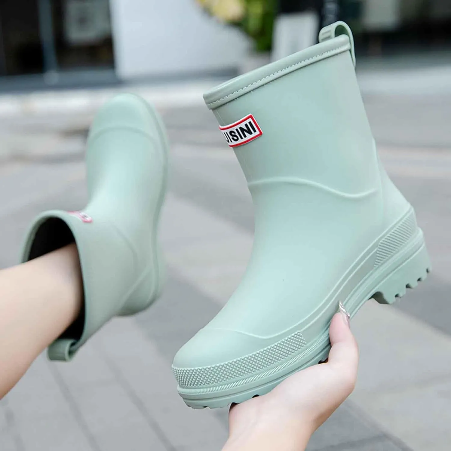 Rain Boots Women Short Rubber Slip Lightweight Water Shoes Unisex Original Garden Durable Fishing Boots Outdoor