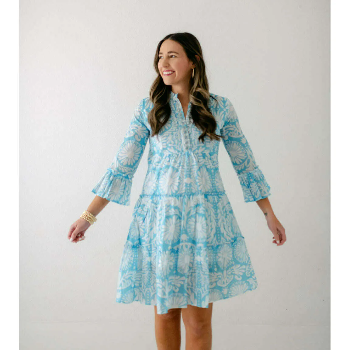 Sheridan French Caty Dress in Sky Jardin