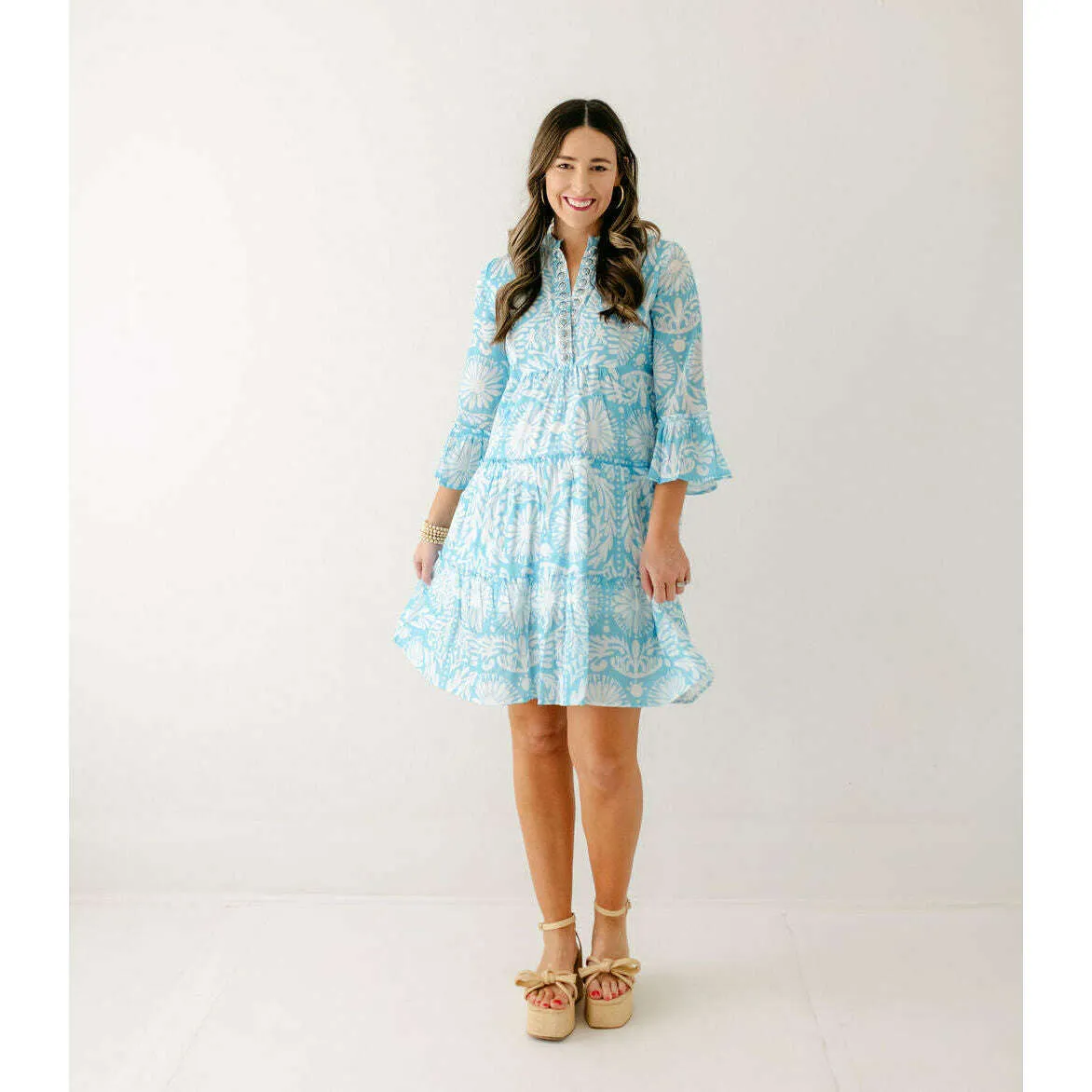 Sheridan French Caty Dress in Sky Jardin