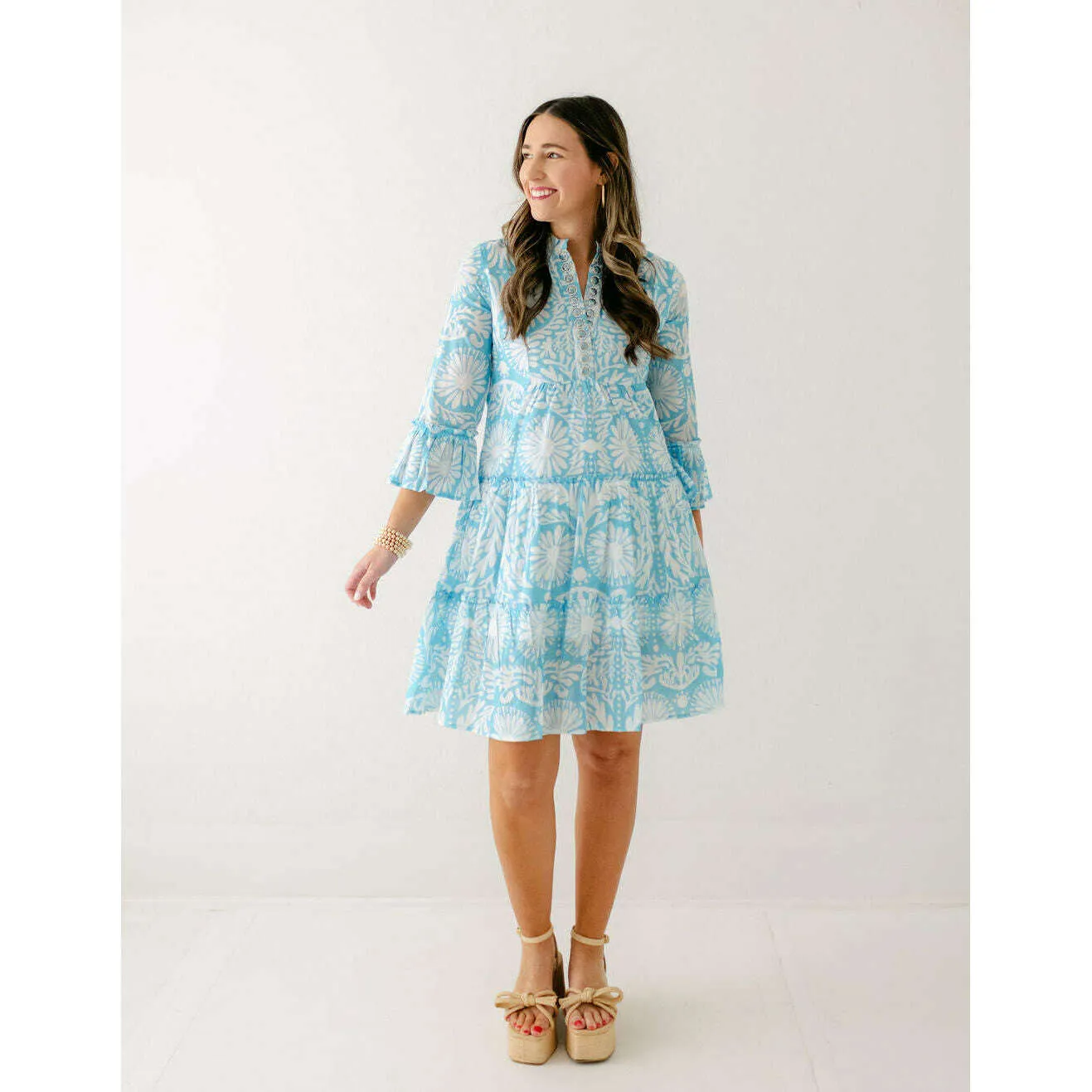 Sheridan French Caty Dress in Sky Jardin