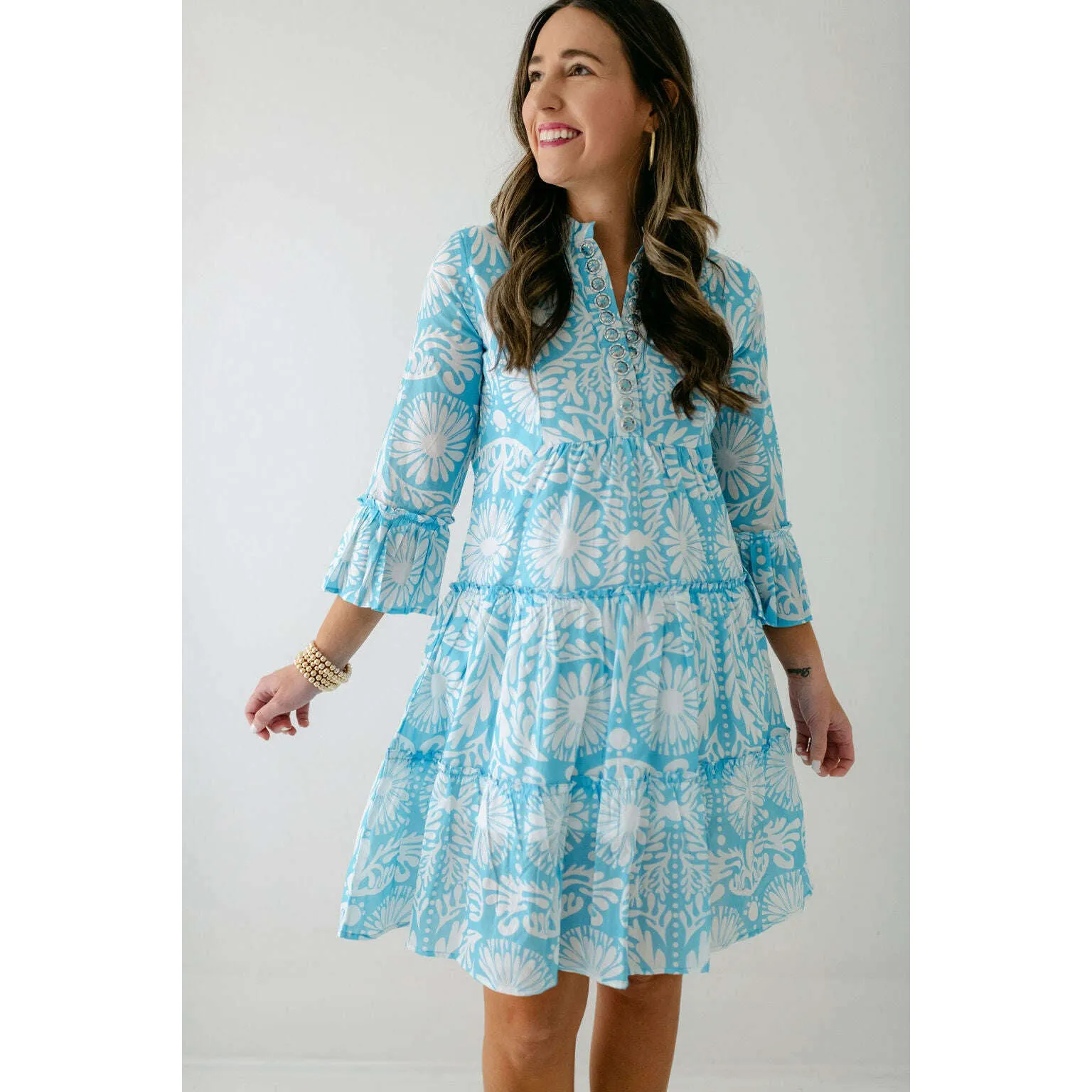 Sheridan French Caty Dress in Sky Jardin