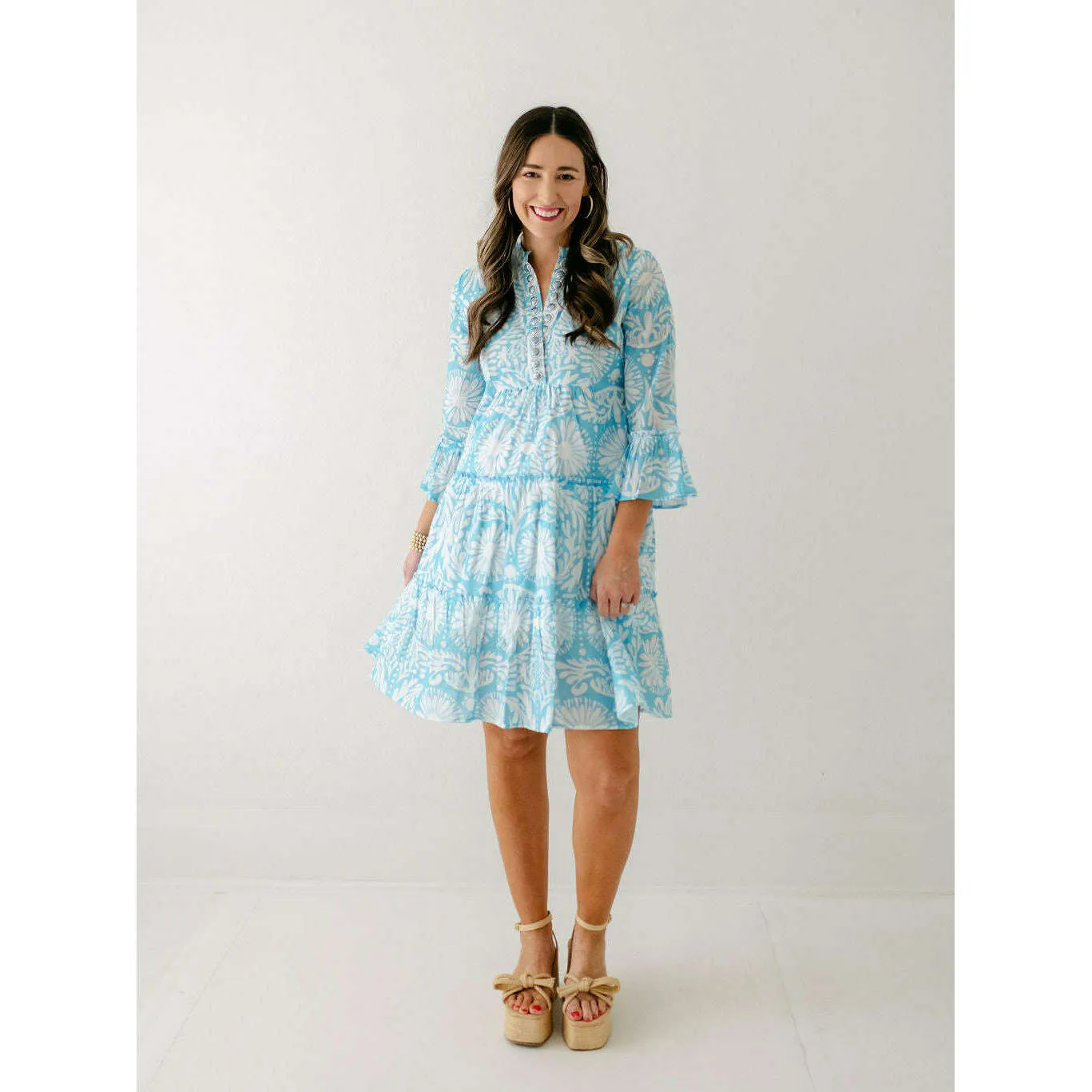 Sheridan French Caty Dress in Sky Jardin