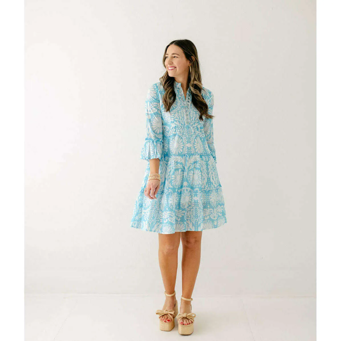 Sheridan French Caty Dress in Sky Jardin