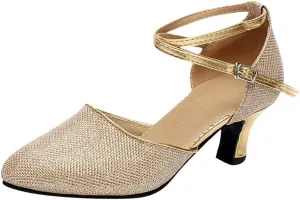 Shoes Dance Shoe Sequins Women's Social Ballroom Shoes Latin Dancing Tango Women's Middle Leather Riding Boots