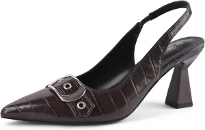 Slingback Kitten Heels for Women Closed Pointed Toe Pumps Dress Shoes with Buckle Strap Comfortable Slip On Sandal Heels for Work Party Wedding