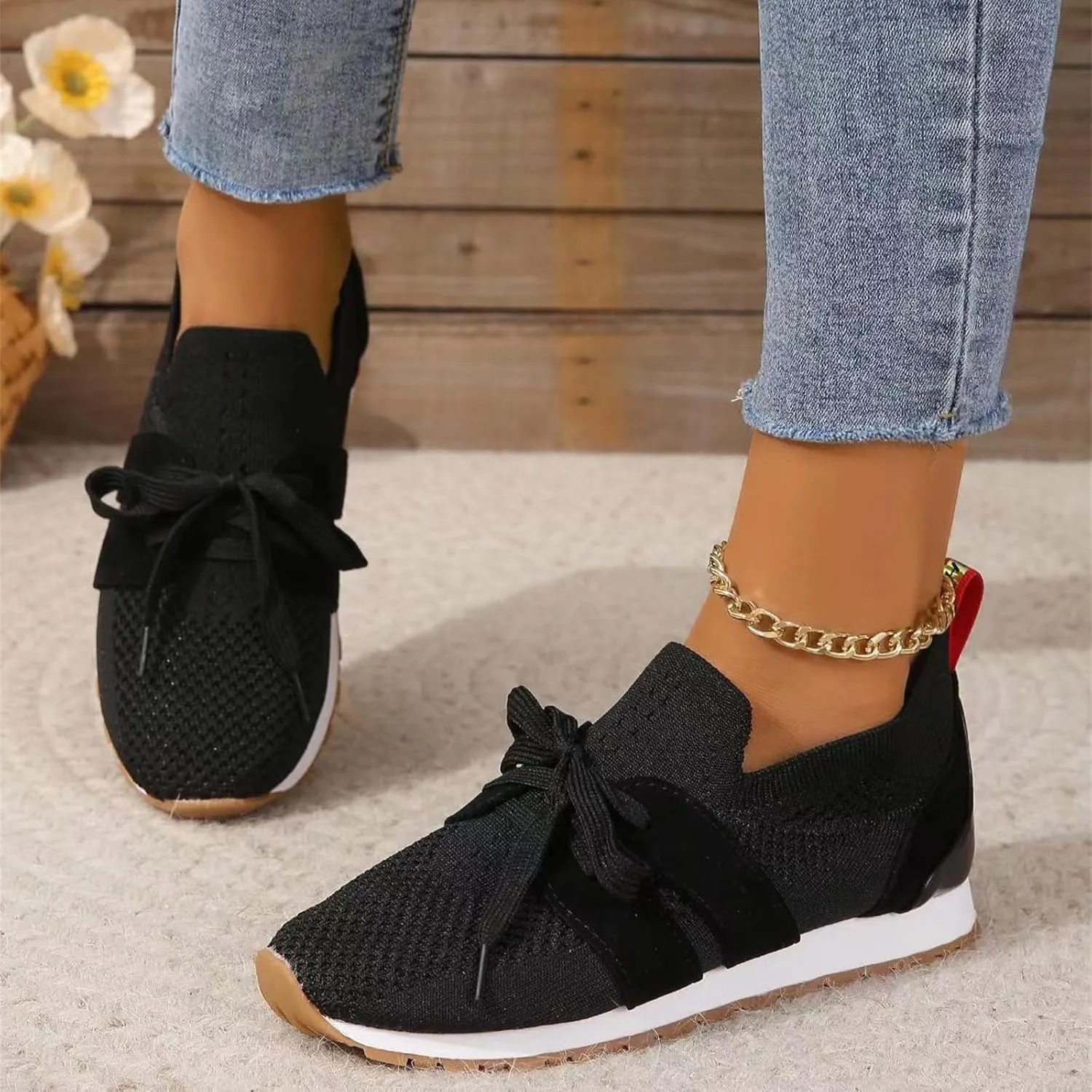 Slip On Sneakers Women Arch Support Walking Shoes Lightweight Running Jogging Classic Casual Athletic Tennis Shoes
