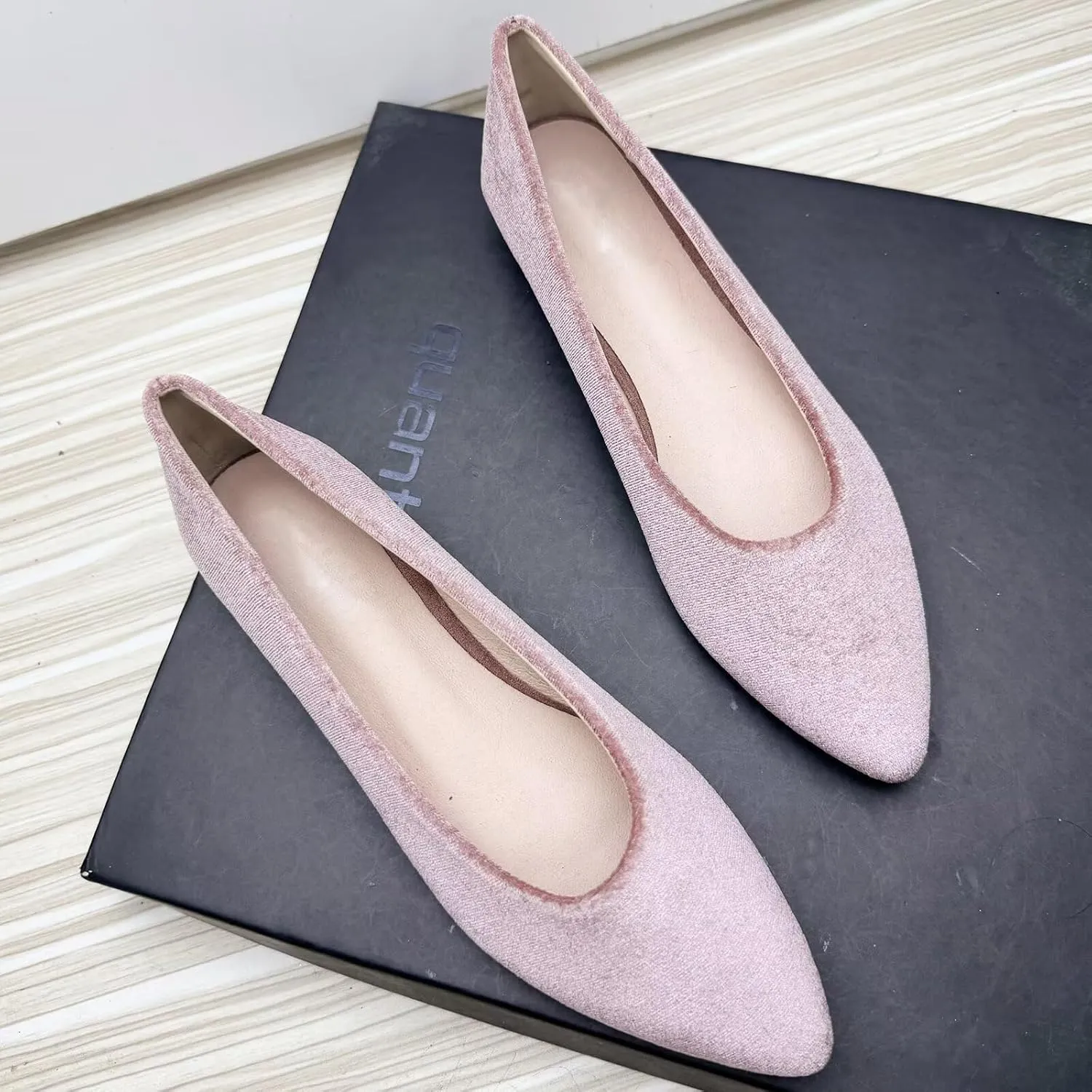 Stunner Womens Ballet Flats Comfortable Pointed Toe Slip On Memory Foam Flats Shoes