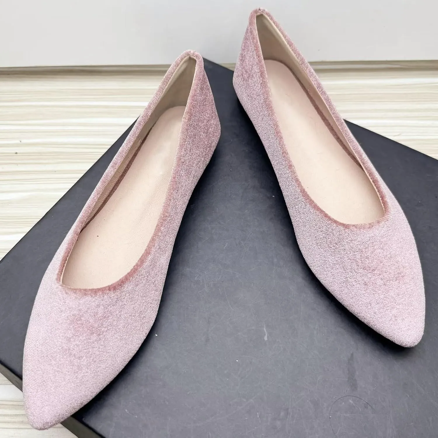 Stunner Womens Ballet Flats Comfortable Pointed Toe Slip On Memory Foam Flats Shoes