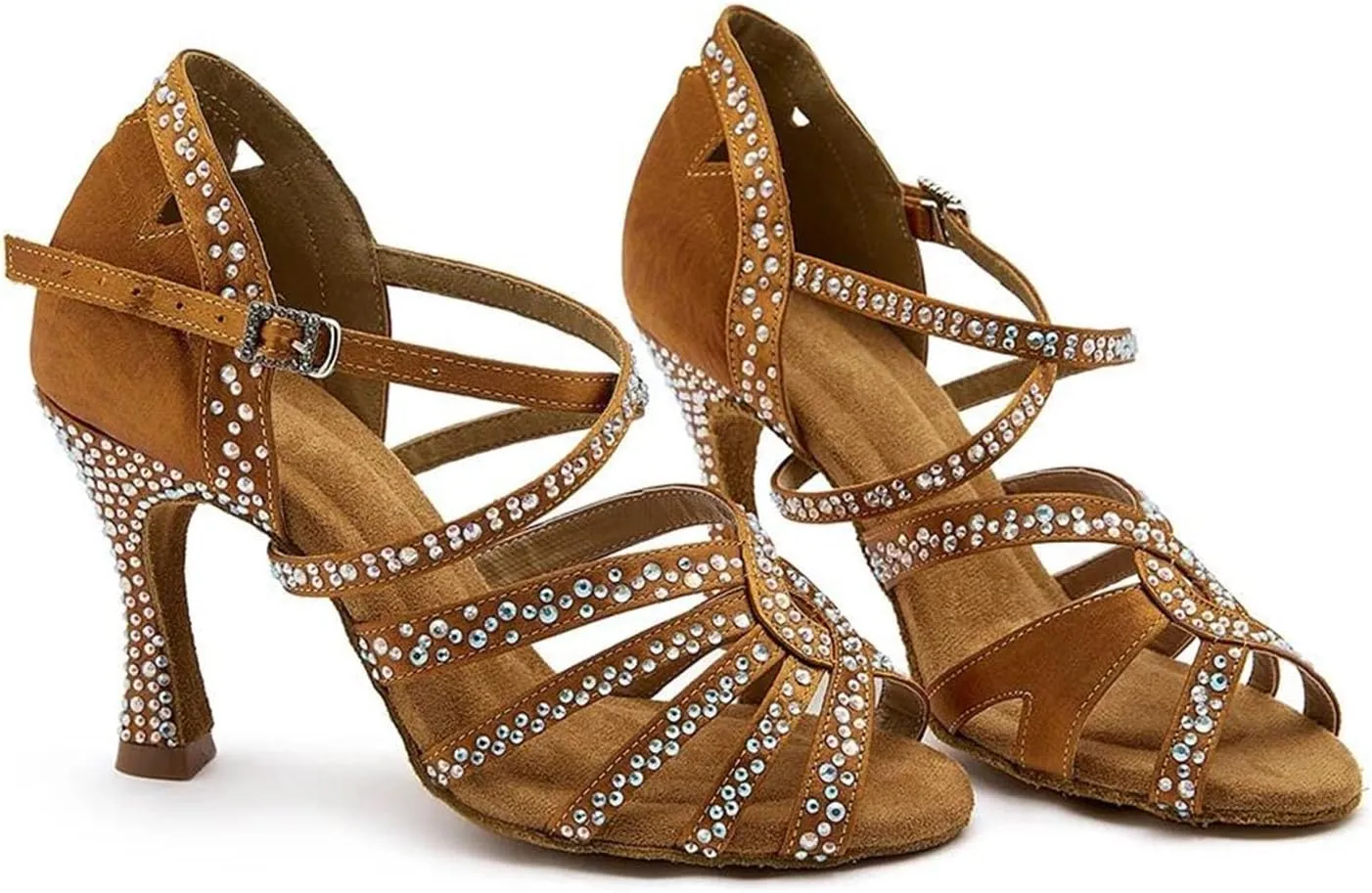 Stylish Latin Dance Shoes - Soft Soled Sandals with 9CM (3.54") Heels for Ballroom, Salsa, Tango, Open-Toe Party